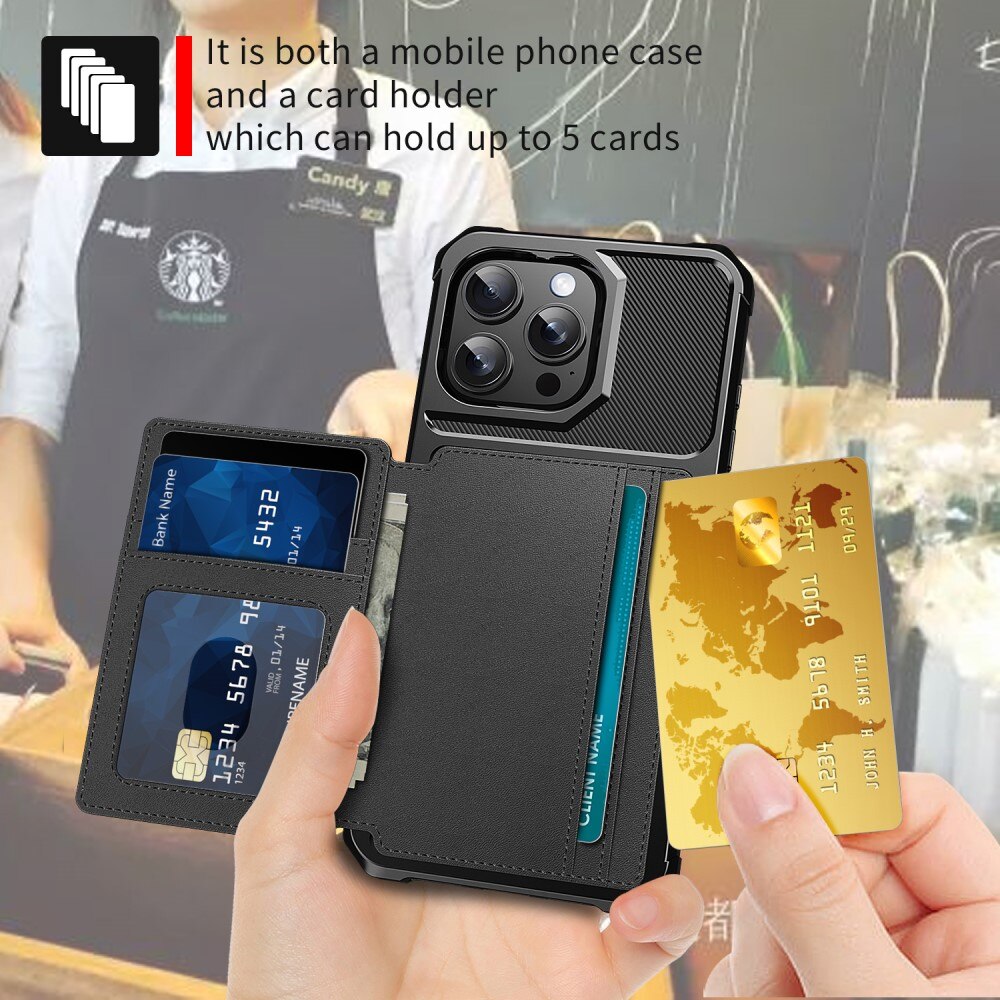 Funda con tarjetero Tough Multi-slot iPhone 16 Pro Negro