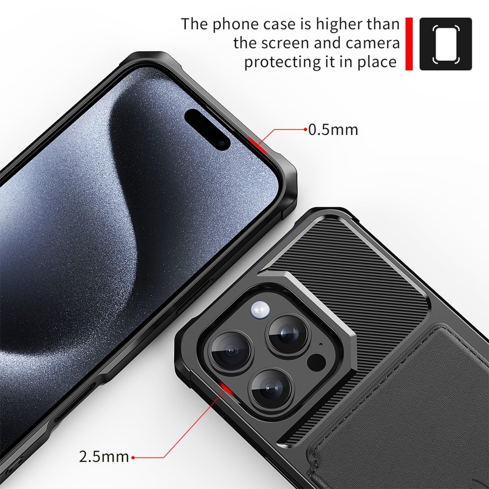 Funda con tarjetero Tough Multi-slot iPhone 16 Pro Negro
