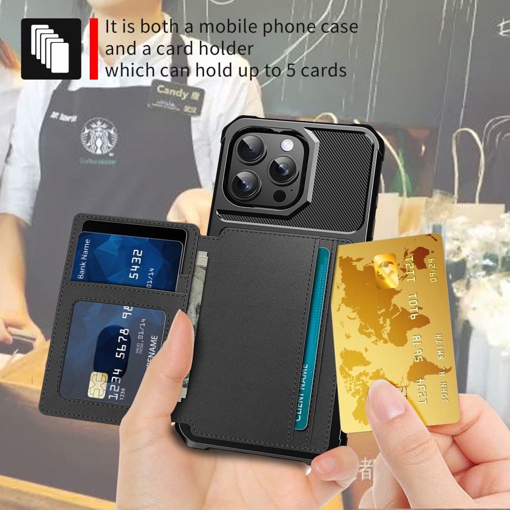 Funda con tarjetero Tough Multi-slot iPhone 16 Pro Max Negro