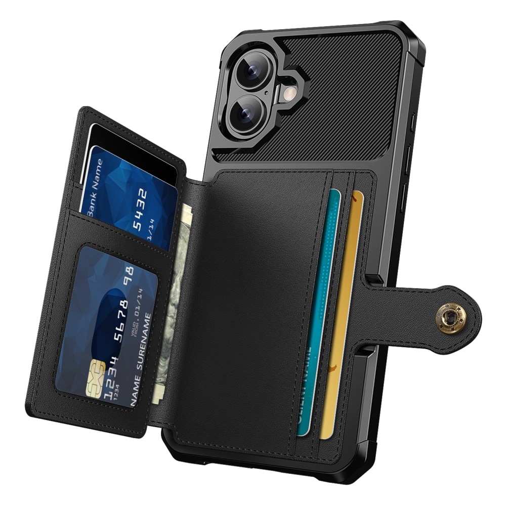 Funda con tarjetero Tough Multi-slot iPhone 16 Negro