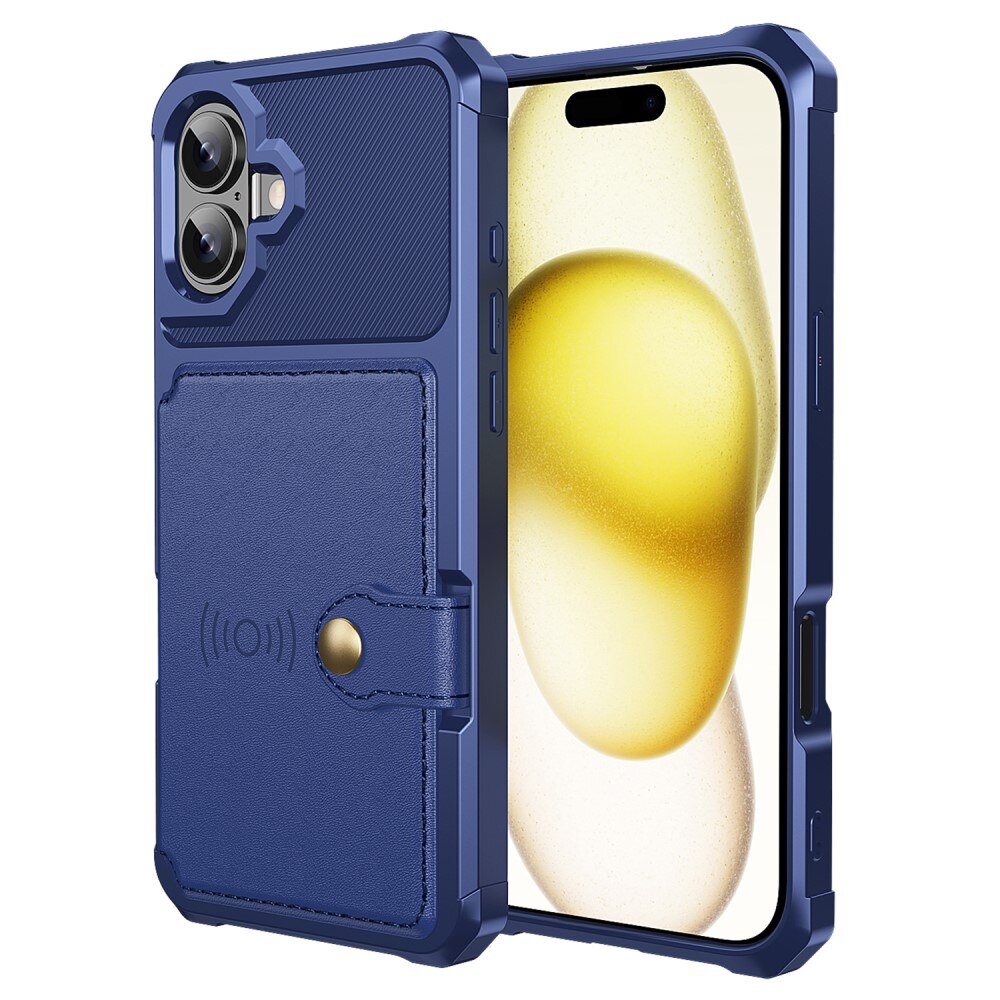Funda con tarjetero Tough Multi-slot iPhone 16 Azul