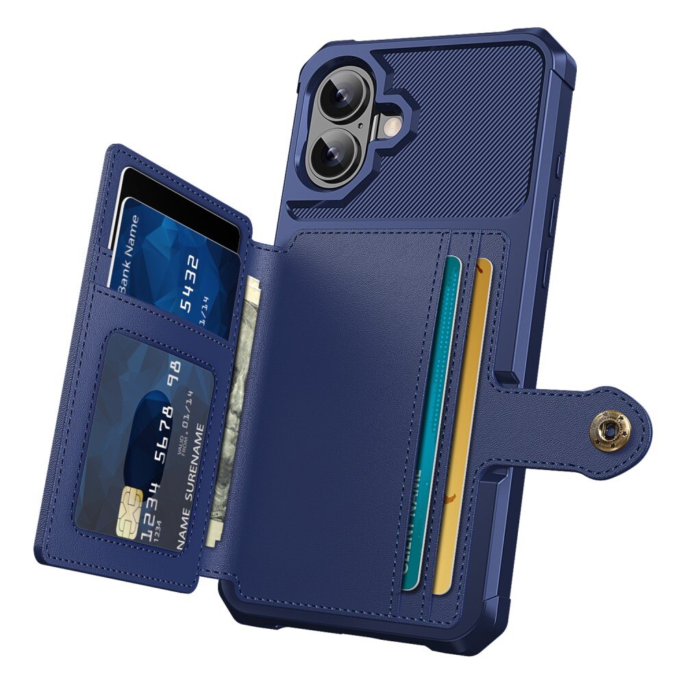 Funda con tarjetero Tough Multi-slot iPhone 16 Azul