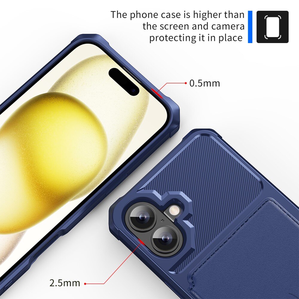 Funda con tarjetero Tough Multi-slot iPhone 16 Azul
