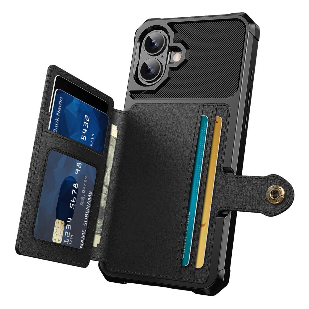 Funda con tarjetero Tough Multi-slot iPhone 16 Plus Negro