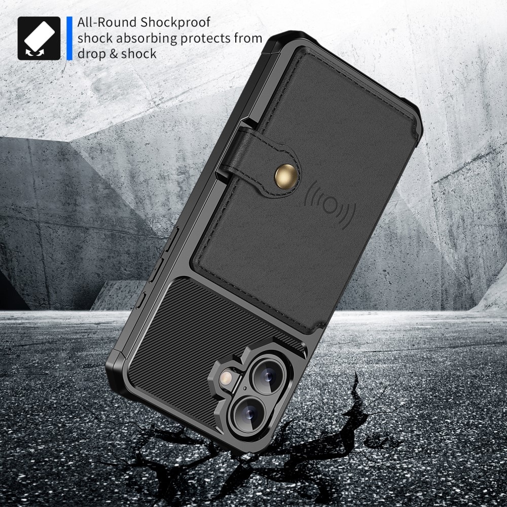 Funda con tarjetero Tough Multi-slot iPhone 16 Plus Negro