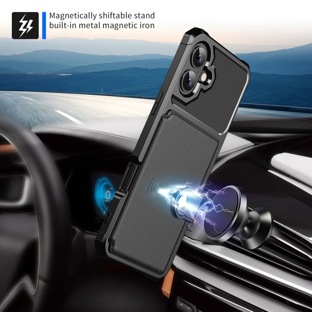 Funda con tarjetero Tough Multi-slot iPhone 16 Plus Negro
