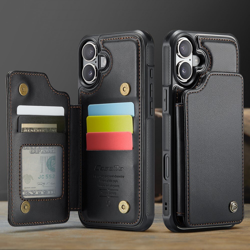 Funda con tarjetero anti-RFID iPhone 16 negro
