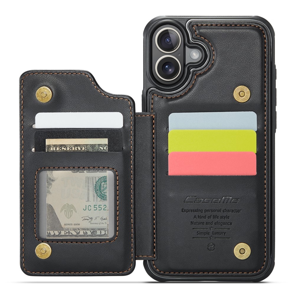 Funda con tarjetero anti-RFID iPhone 16 negro