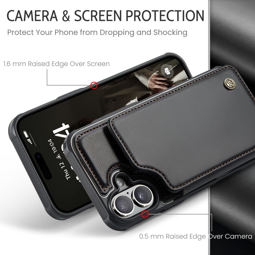Funda con tarjetero anti-RFID iPhone 16 negro