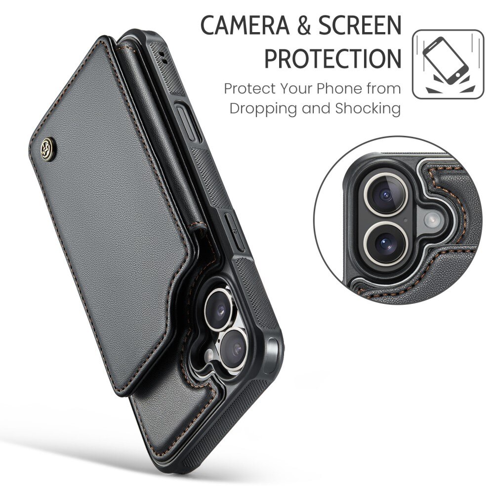 Funda con tarjetero anti-RFID iPhone 16 negro
