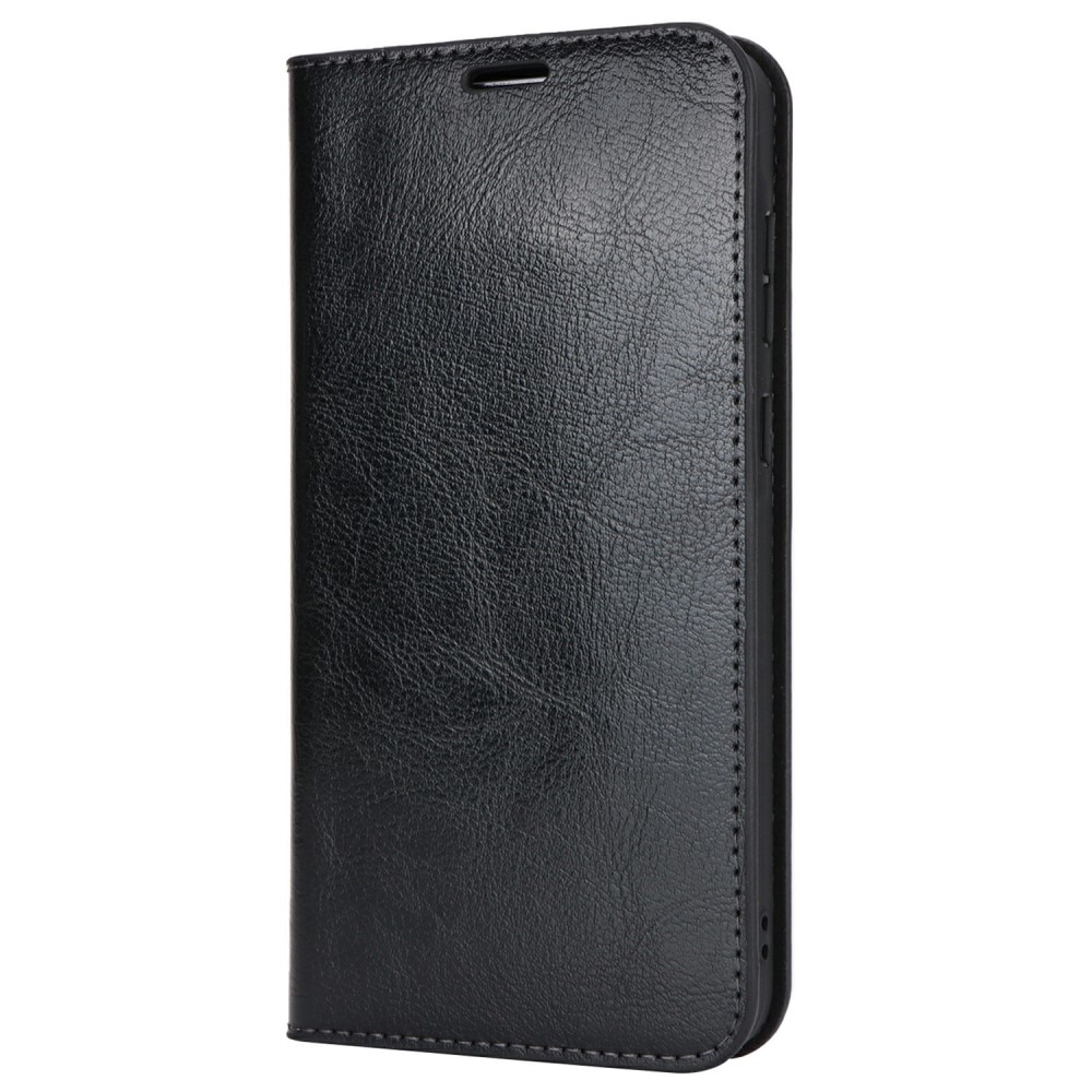 Funda cartera de cuero genuino Samsung Galaxy S24 FE Negro