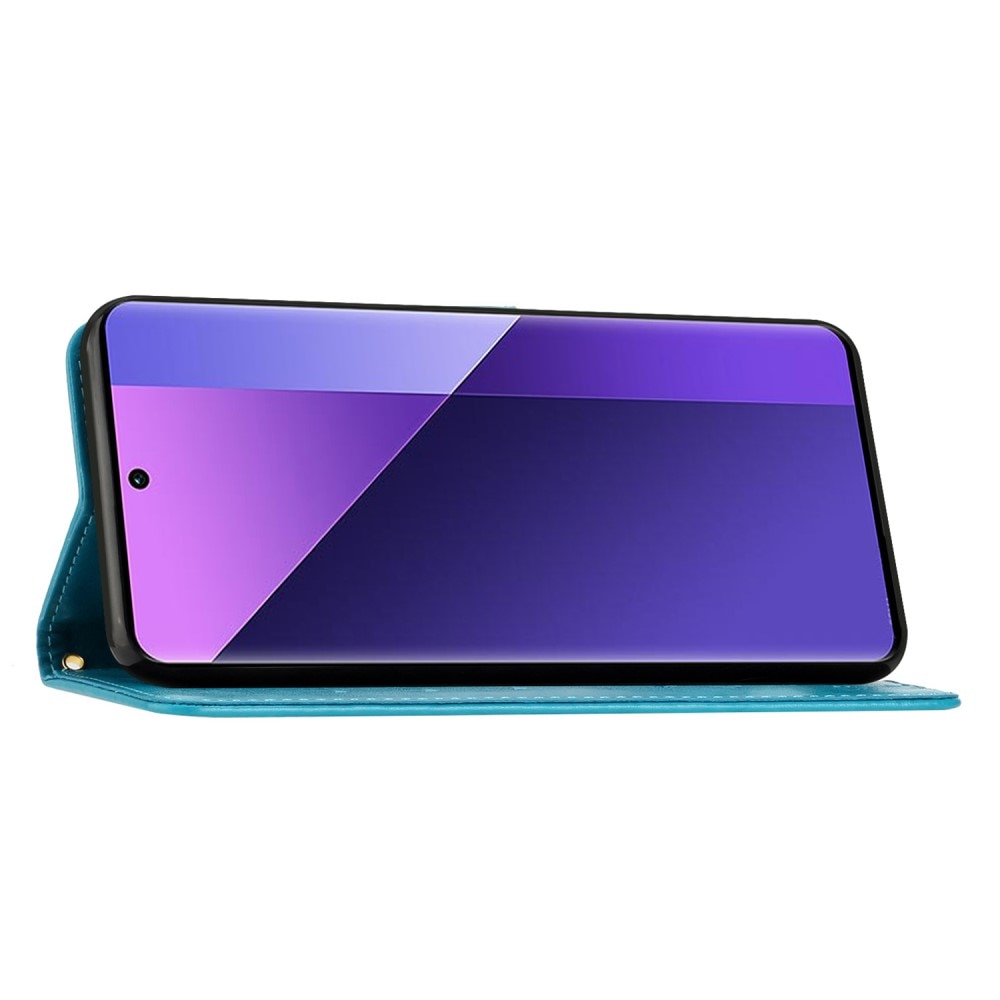 Funda de Cuero con Mariposas Xiaomi Redmi 14C, Azul