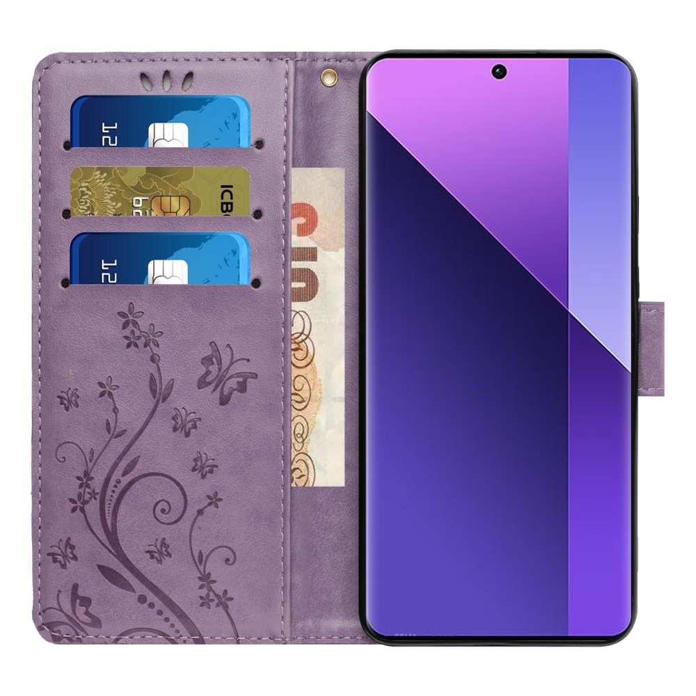 Funda de Cuero con Mariposas Motorola ThinkPhone 25, Púrpura