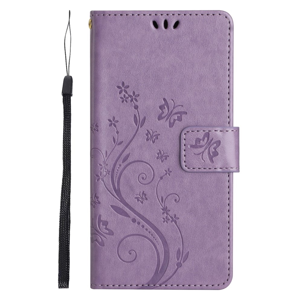 Funda de Cuero con Mariposas Motorola ThinkPhone 25, Púrpura