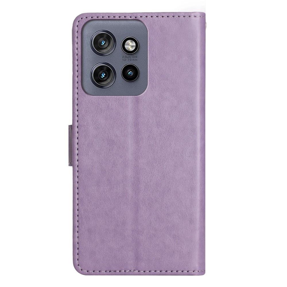 Funda de Cuero con Mariposas Motorola ThinkPhone 25, Púrpura