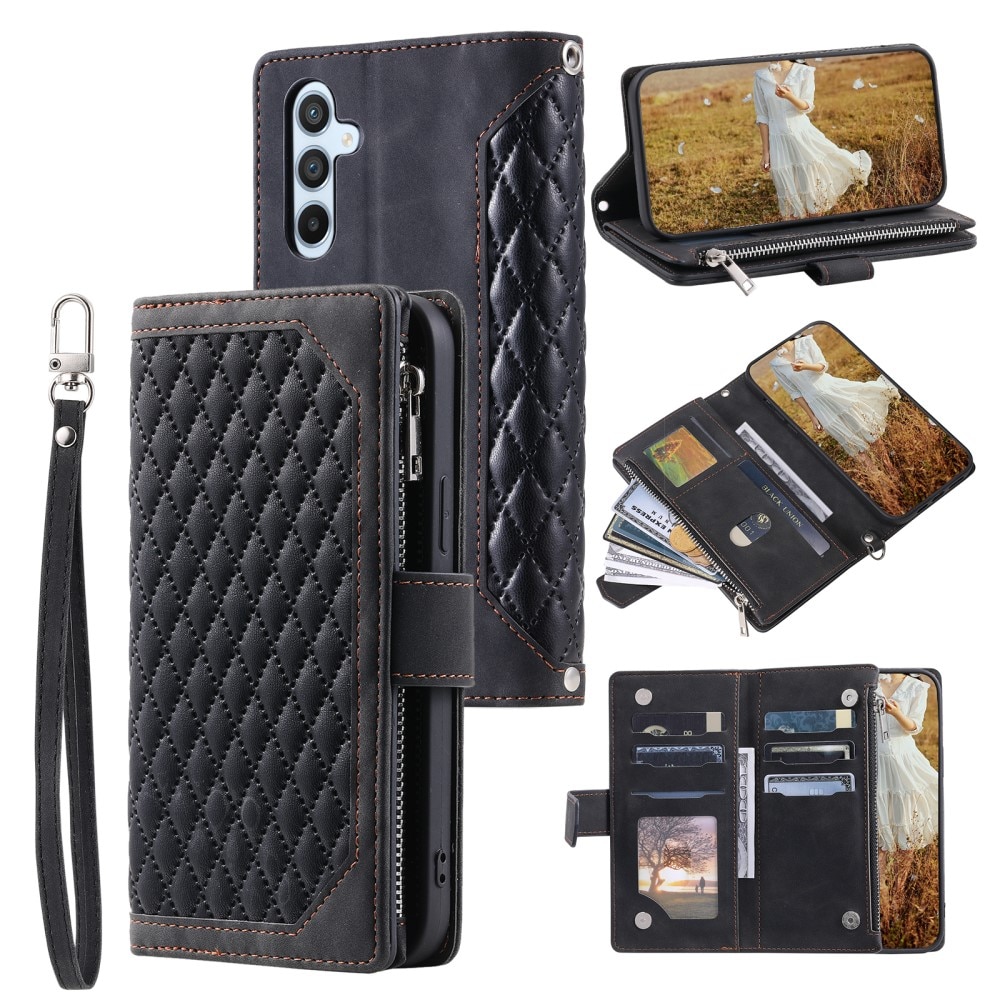 Funda acolchada tipo billetera Samsung Galaxy S25 Plus Negro
