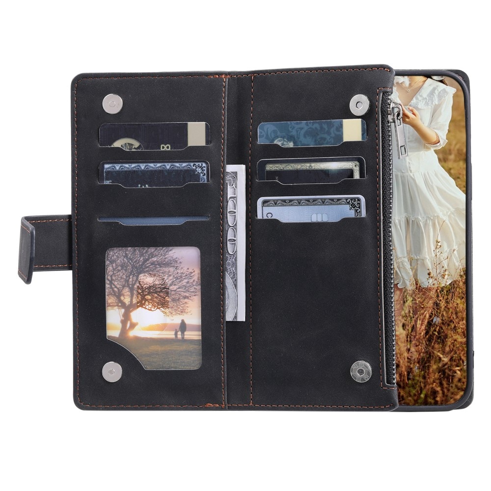 Funda acolchada tipo billetera Samsung Galaxy S25 Plus Negro