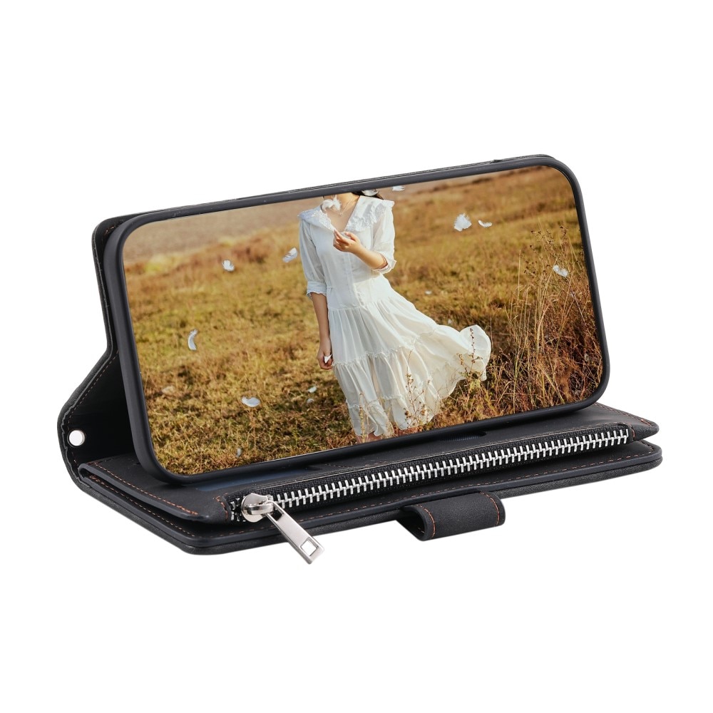 Funda acolchada tipo billetera Samsung Galaxy S25 Plus Negro