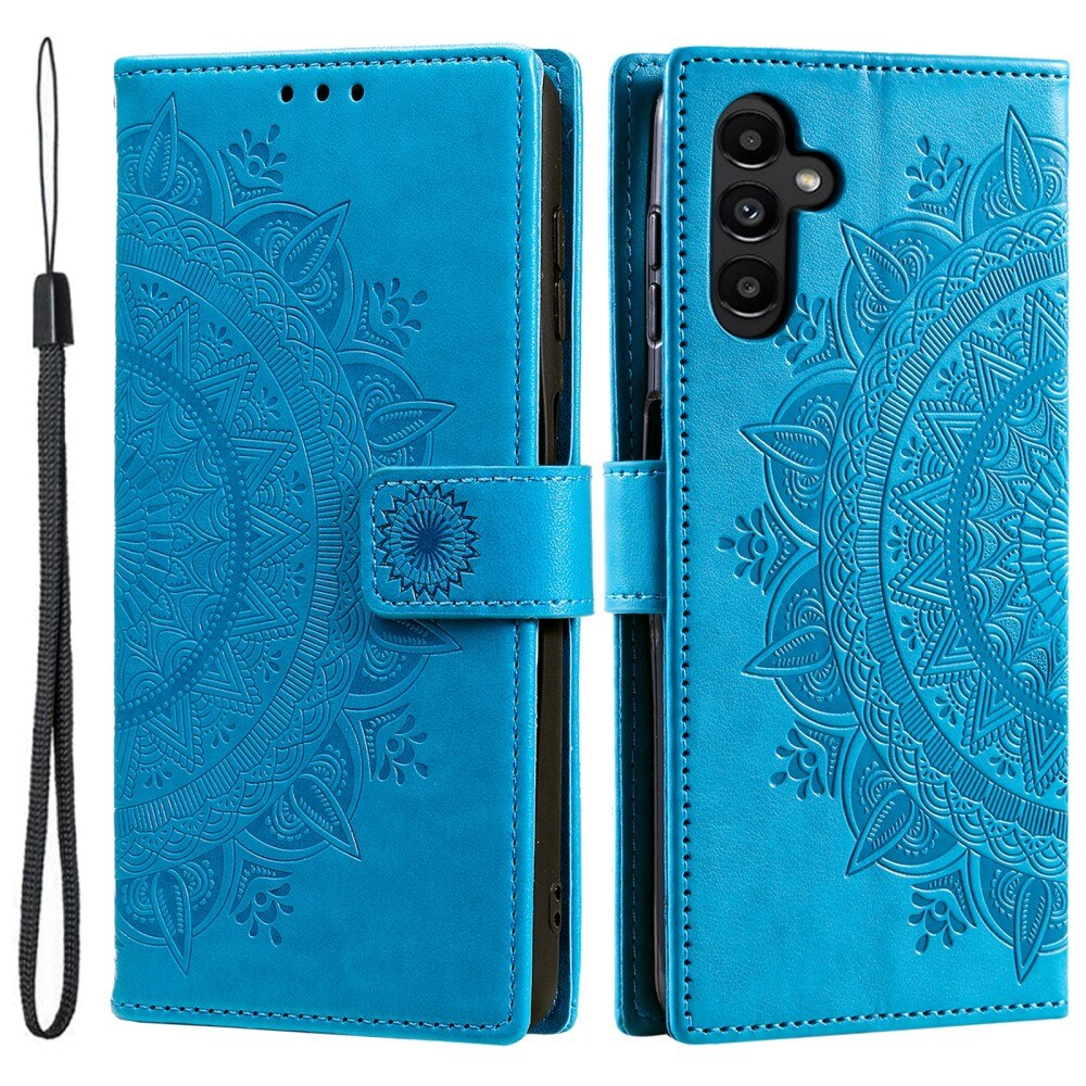 Funda de Cuero Mandala Samsung Galaxy S25 Plus azul