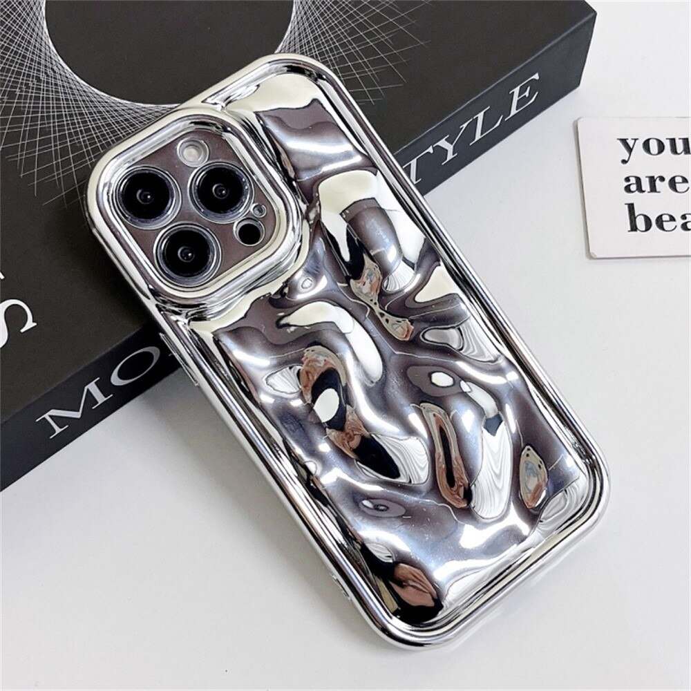 Funda TPU Wavy iPhone 16 Pro plata
