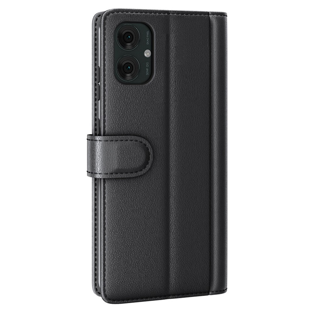 Funda de cuero genuino Motorola Moto G55, Negro