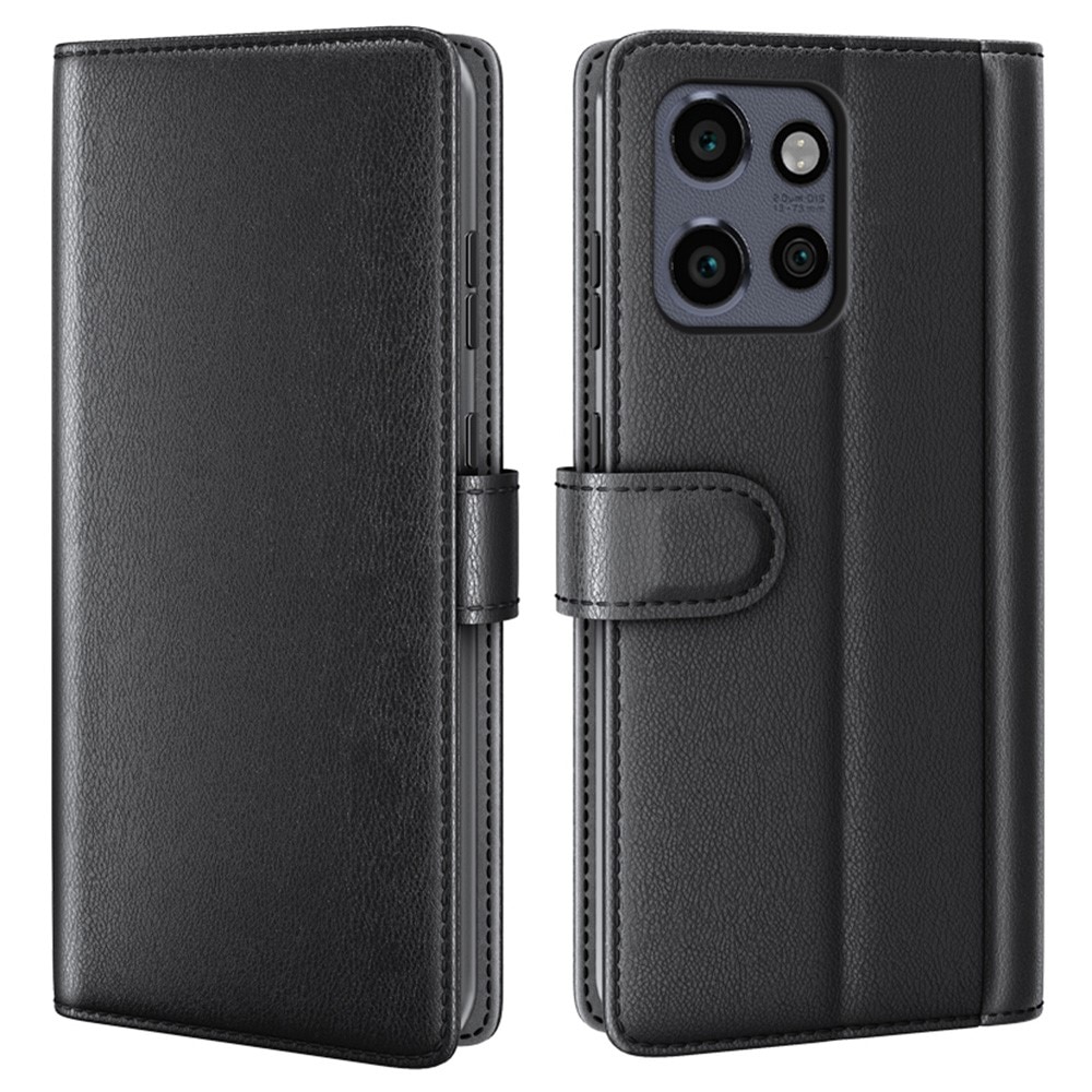 Funda de cuero genuino Motorola Edge 50 Neo, Negro