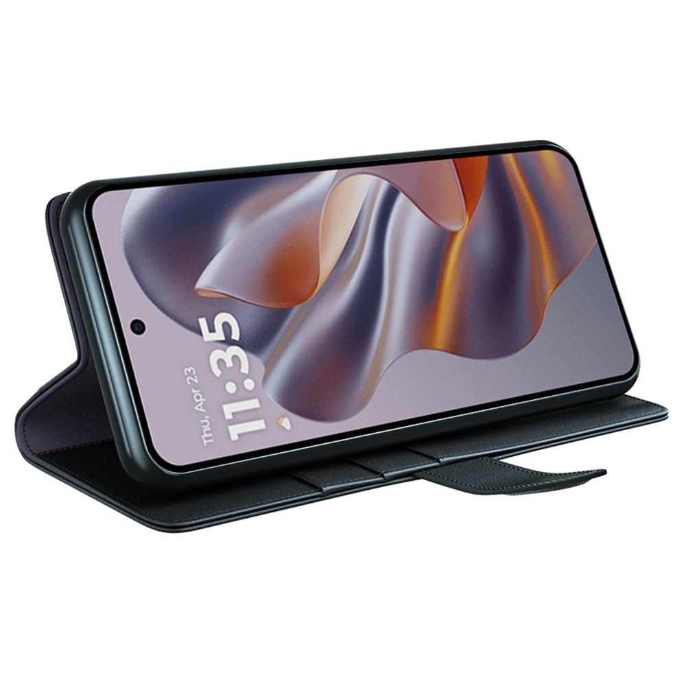 Funda de cuero genuino Motorola Edge 50 Neo, Negro