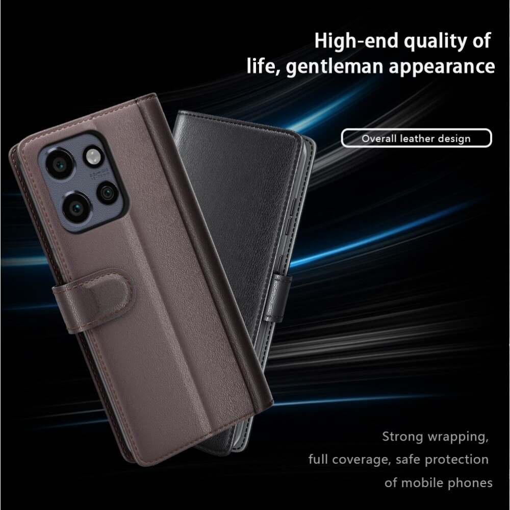 Funda de cuero genuino Motorola Edge 50 Neo, Negro