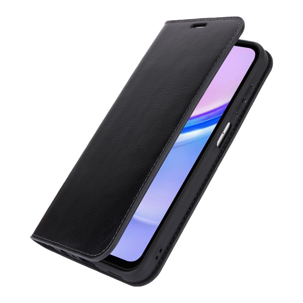 Funda cartera de cuero genuino Samsung Galaxy A16 Negro