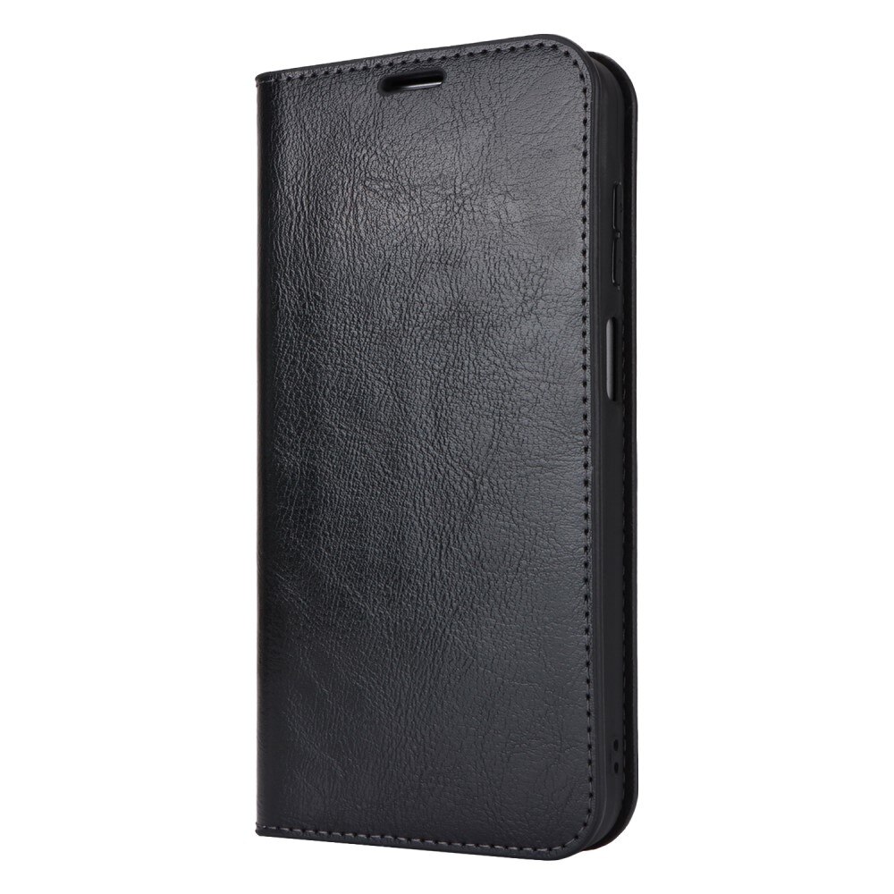 Funda cartera de cuero genuino Samsung Galaxy A16 Negro