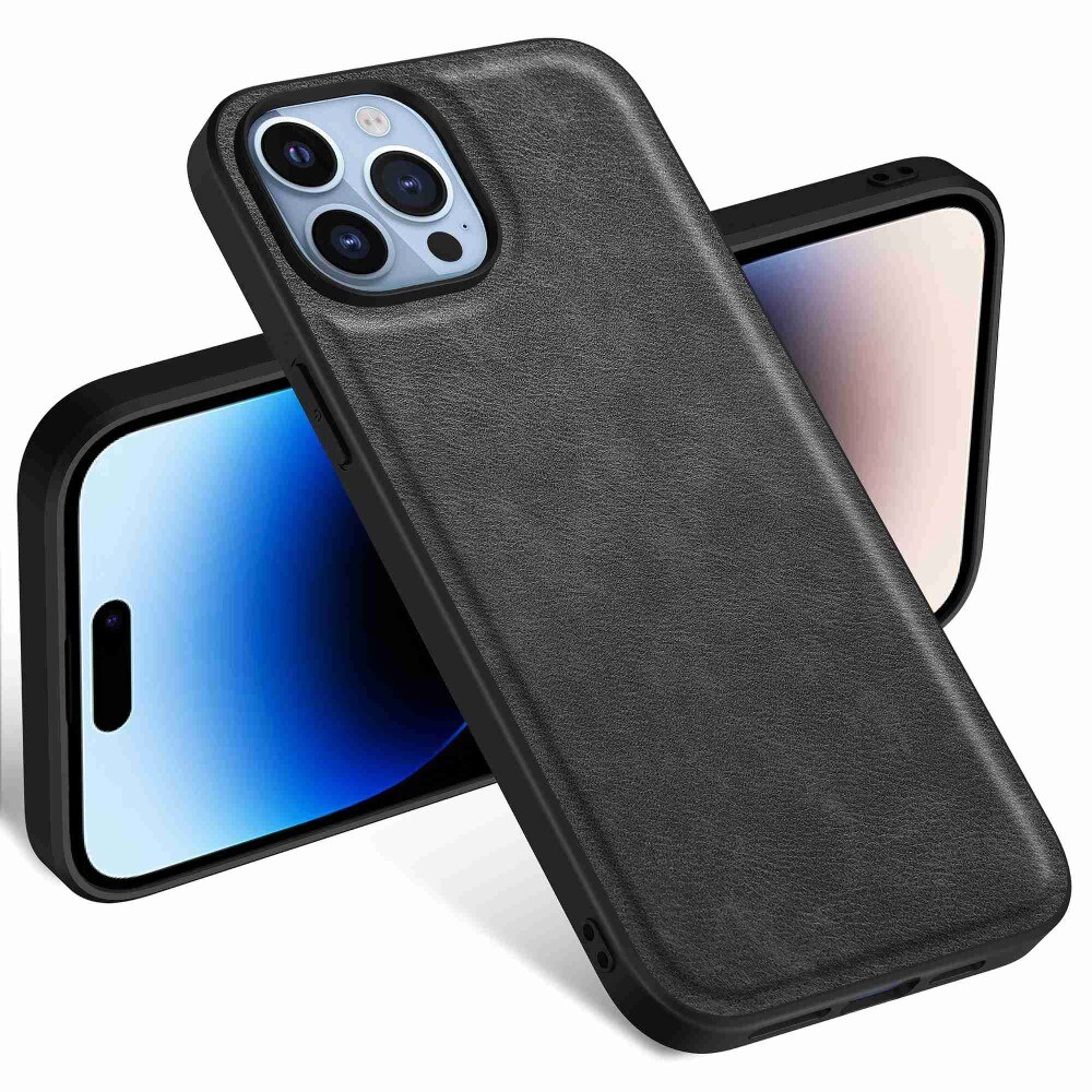 Funda de cuero iPhone 14 Pro Max Negro