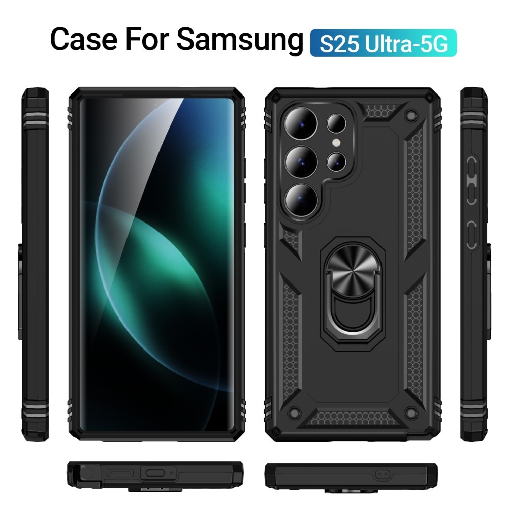 Funda híbrida Tech Ring Samsung Galaxy S25 Ultra negro