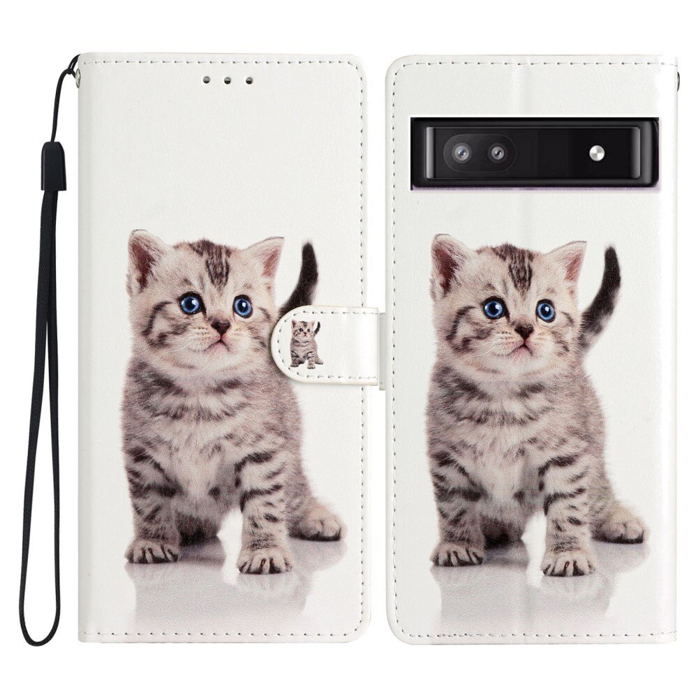 Funda cartera Google Pixel 9a gatito