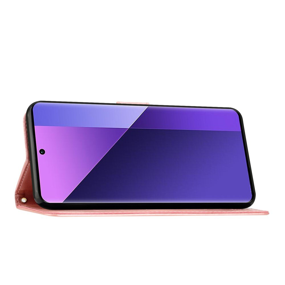 Funda de Cuero con Mariposas Samsung Galaxy A36, Oro rosa