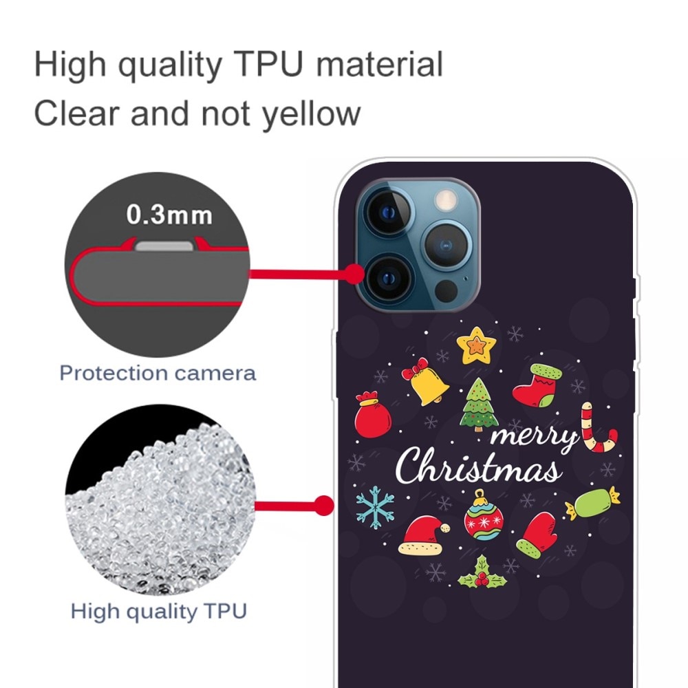 Funda TPU con Diseño Navideño iPhone 14 Pro - Merry Christmas