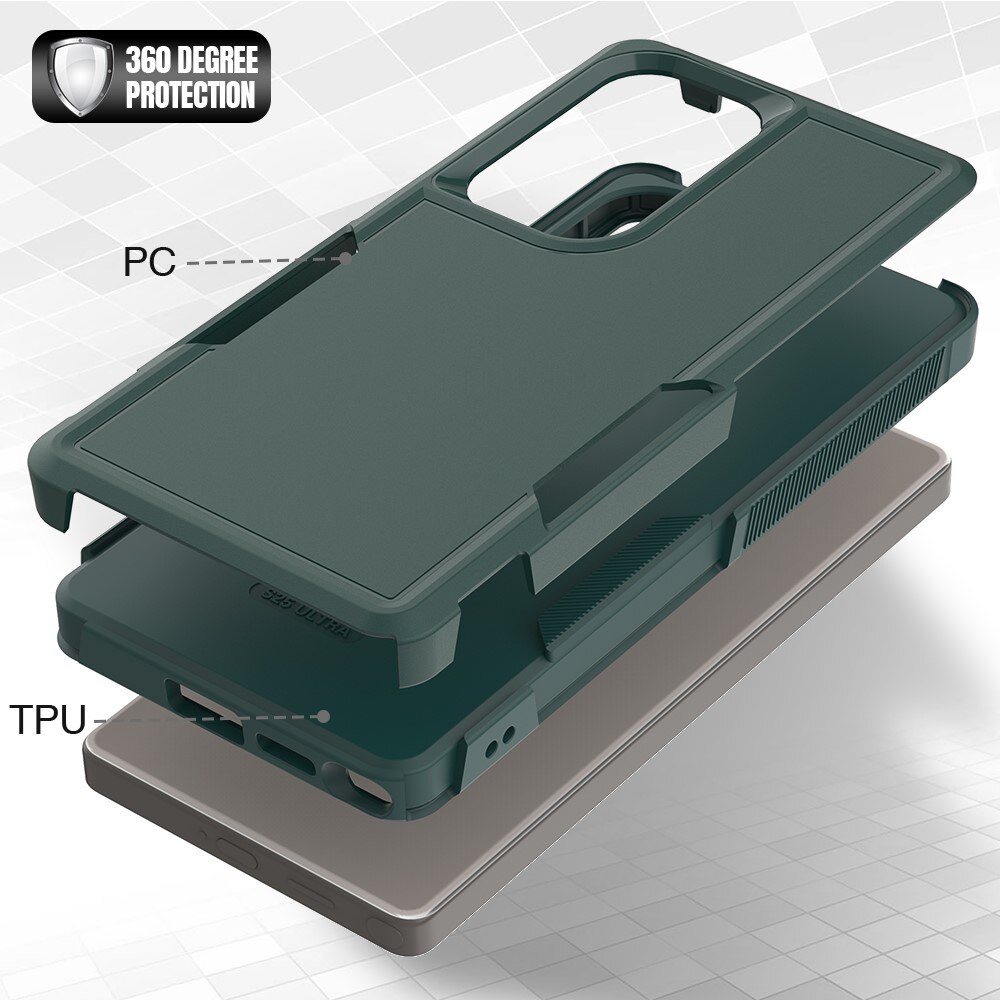 Funda híbrida Off-road Samsung Galaxy S25 Ultra, verde