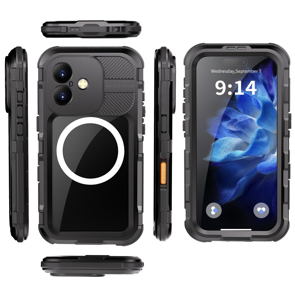 Funda Híbrida Impermeable MagSafe iPhone 16 transparente