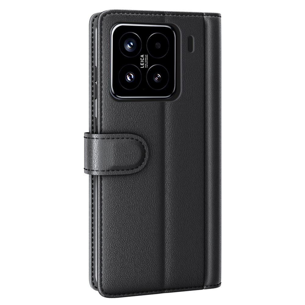 Funda de cuero genuino Xiaomi 15, Negro