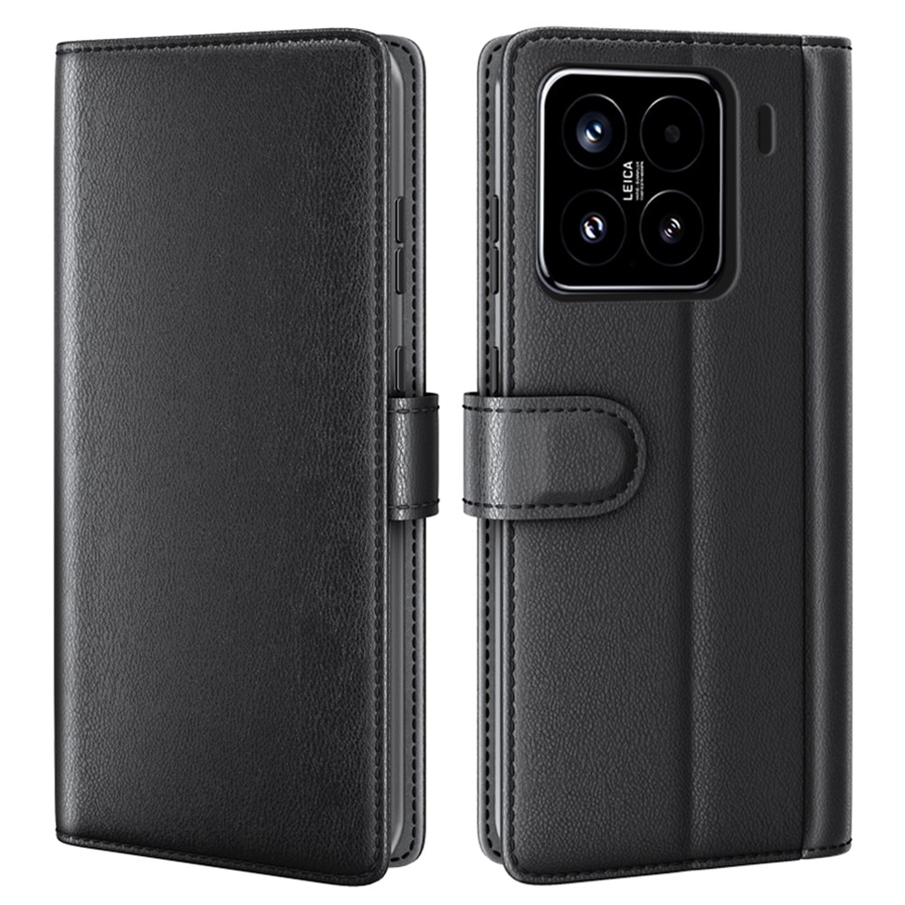 Funda de cuero genuino Xiaomi 15, Negro