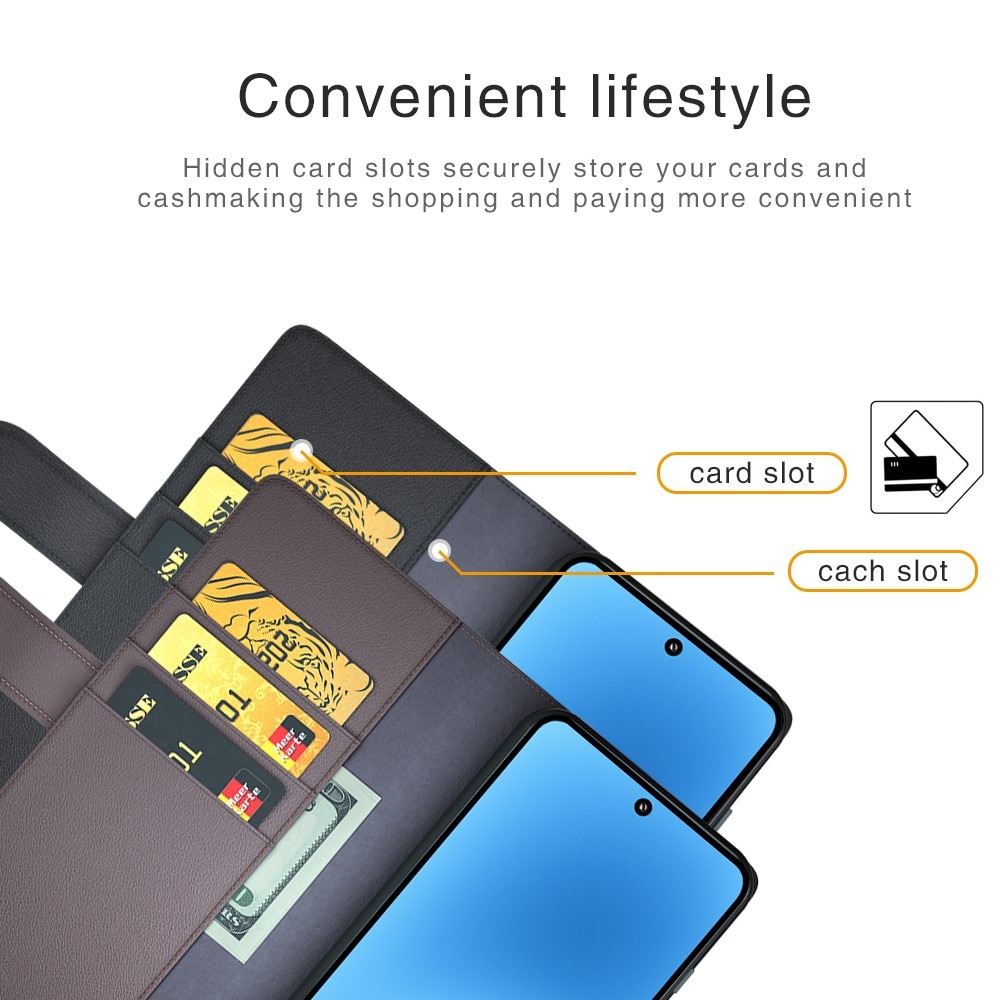 Funda de cuero genuino Xiaomi 15, Negro