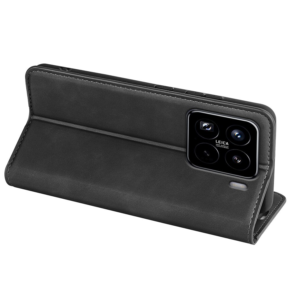 Funda delgada cartera Xiaomi 15 Pro Negro