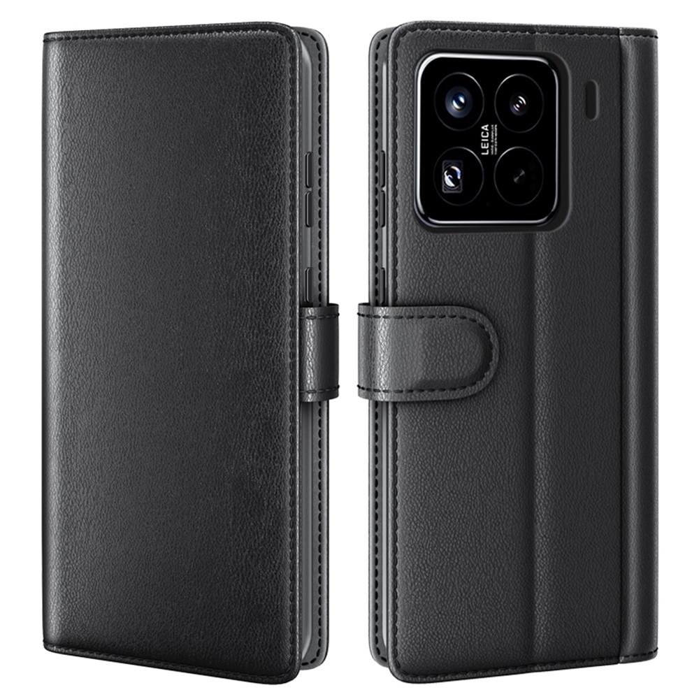 Funda de cuero genuino Xiaomi 15 Pro, Negro