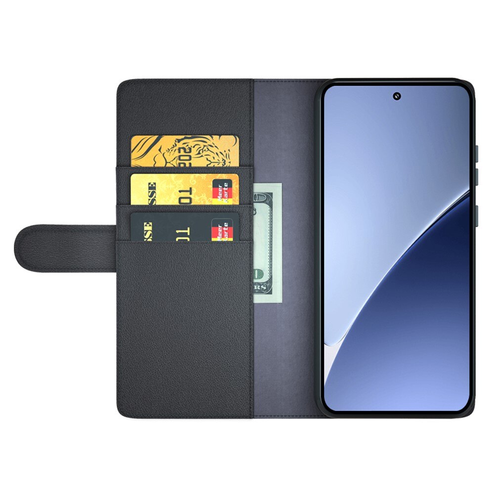 Funda de cuero genuino Xiaomi 15 Pro, Negro