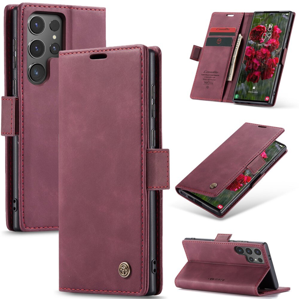 Funda delgada con solapa Samsung Galaxy S25 Ultra Rojo