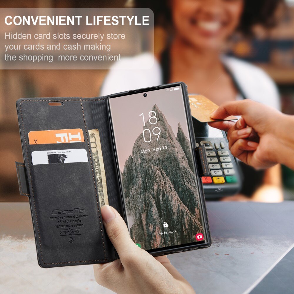 Funda delgada con solapa Samsung Galaxy S25 Ultra Negro