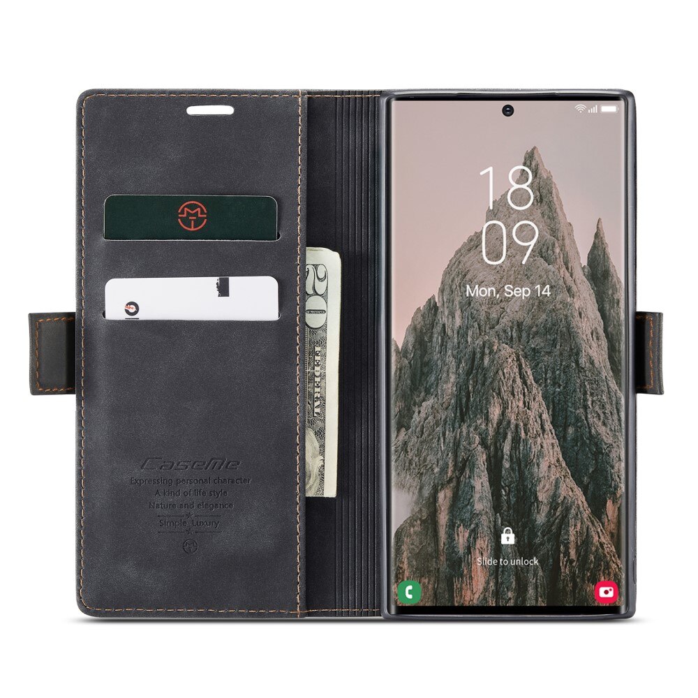 Funda delgada con solapa Samsung Galaxy S25 Ultra Negro