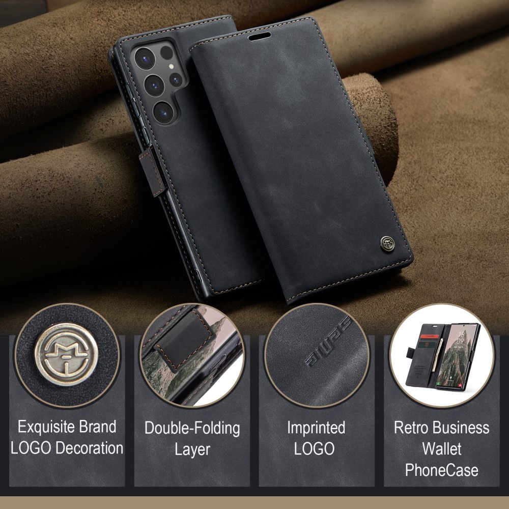 Funda delgada con solapa Samsung Galaxy S25 Ultra Negro
