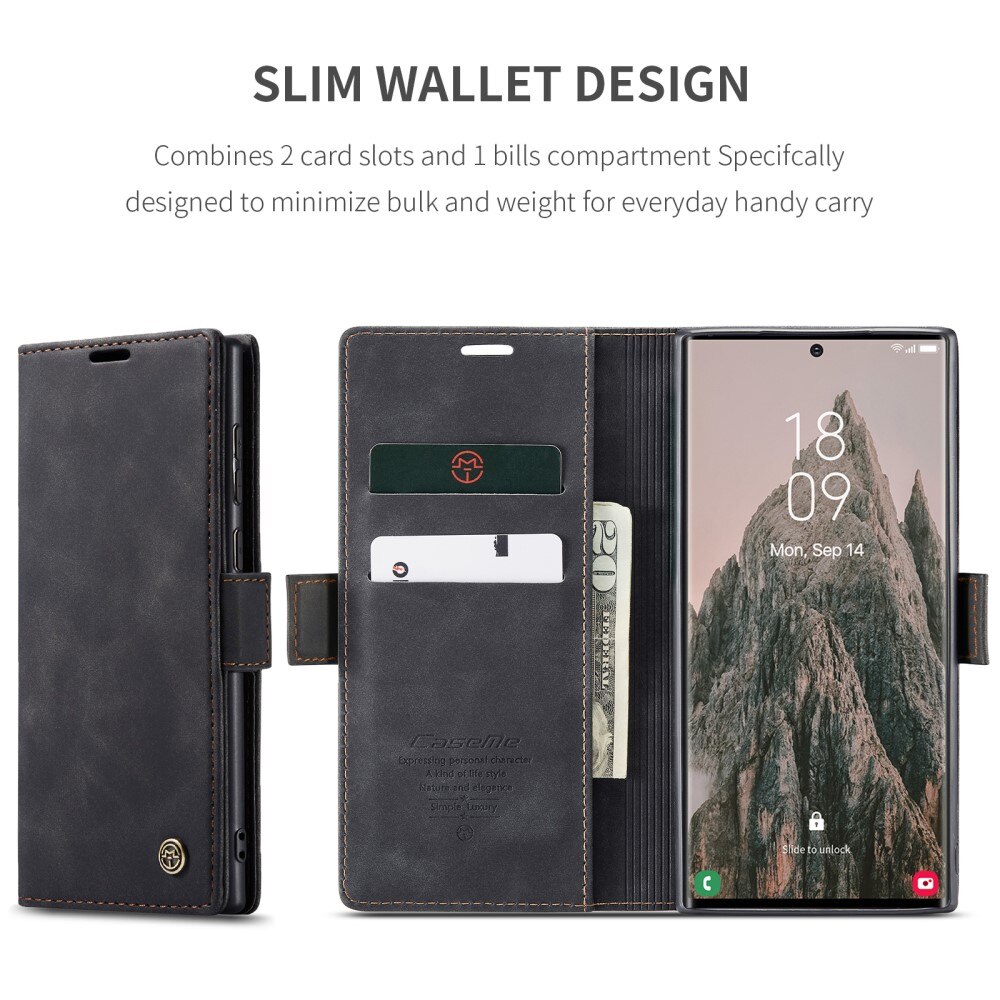 Funda delgada con solapa Samsung Galaxy S25 Ultra Negro