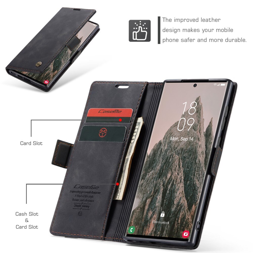 Funda delgada con solapa Samsung Galaxy S25 Ultra Negro