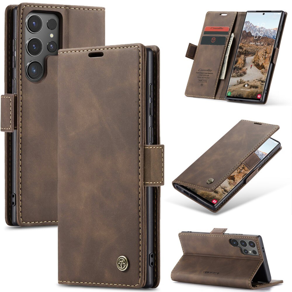 Funda delgada con solapa Samsung Galaxy S25 Ultra Marrón